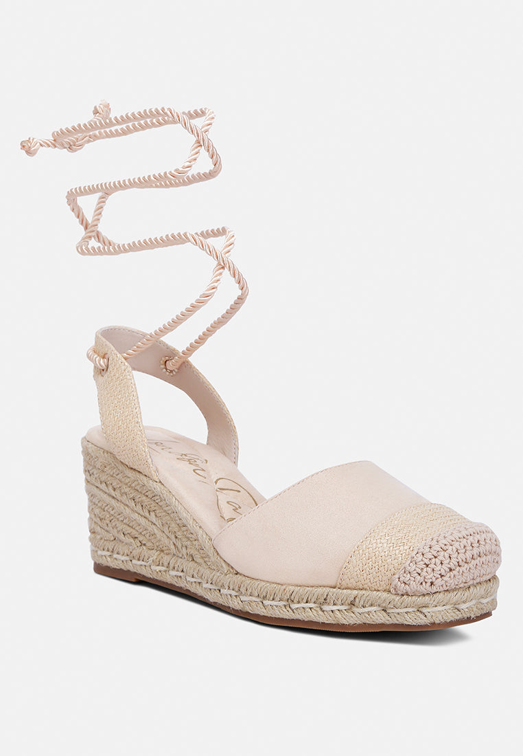 lace-up crochet espadrilles by rag#color_beige