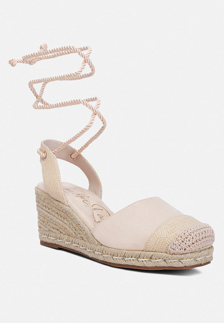 lace-up crochet espadrilles by rag#color_beige