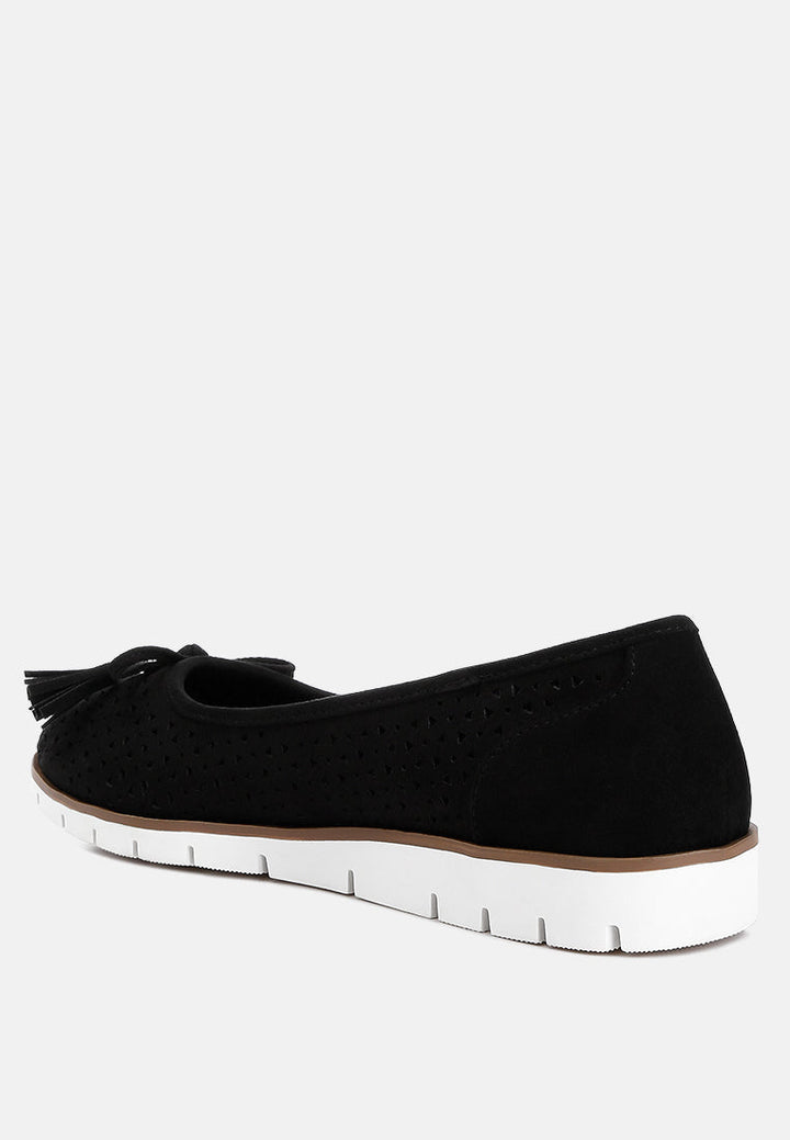 حذاء باليرينا من الجلد المثقوب من rag#color_black