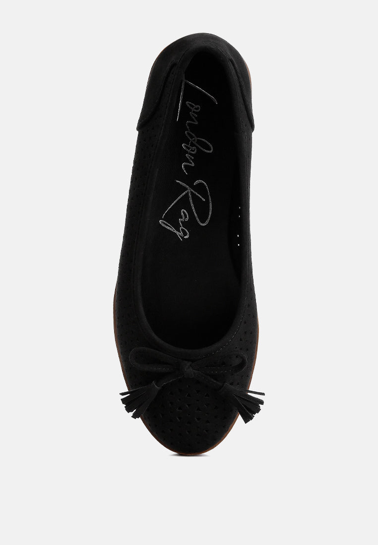 حذاء باليرينا من الجلد المثقوب من rag#color_black
