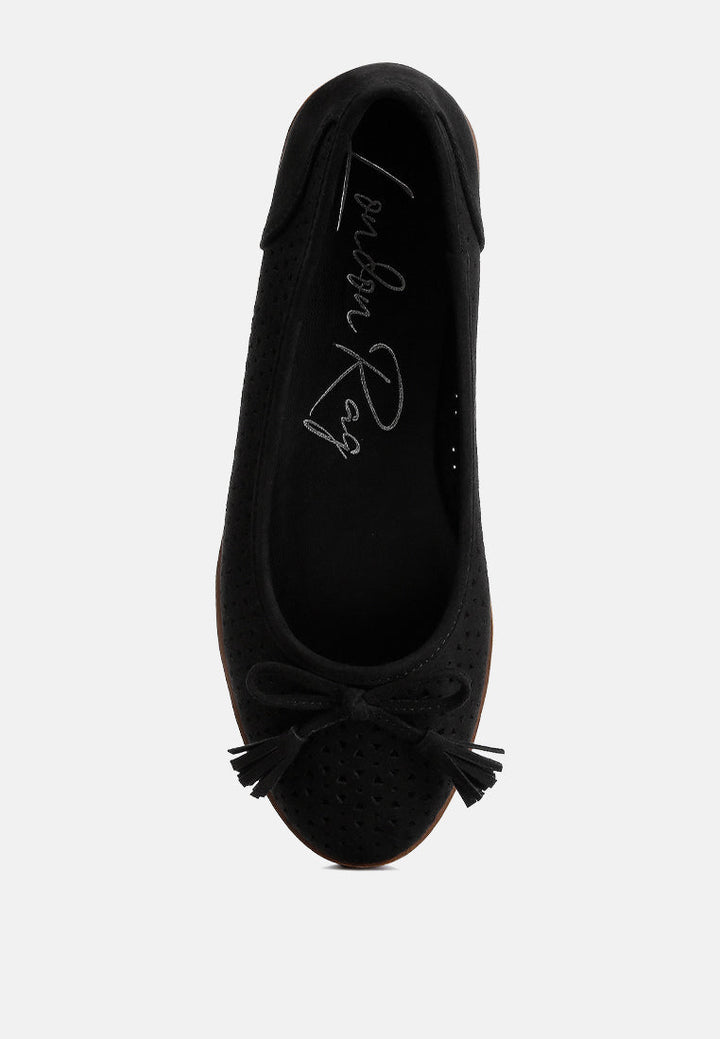 حذاء باليرينا من الجلد المثقوب من rag#color_black