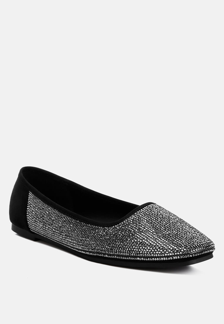 shimmering rhinestone ballerinas by rag#color_black