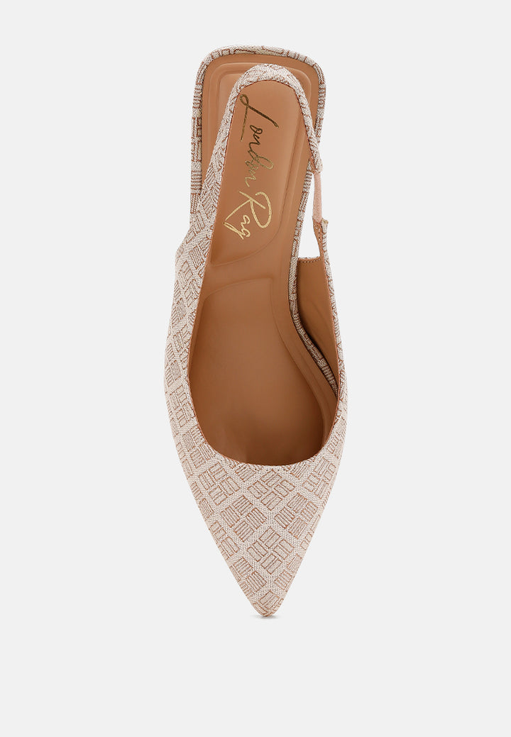 pointed toe kitten heel pumps by RUW#colour_beige