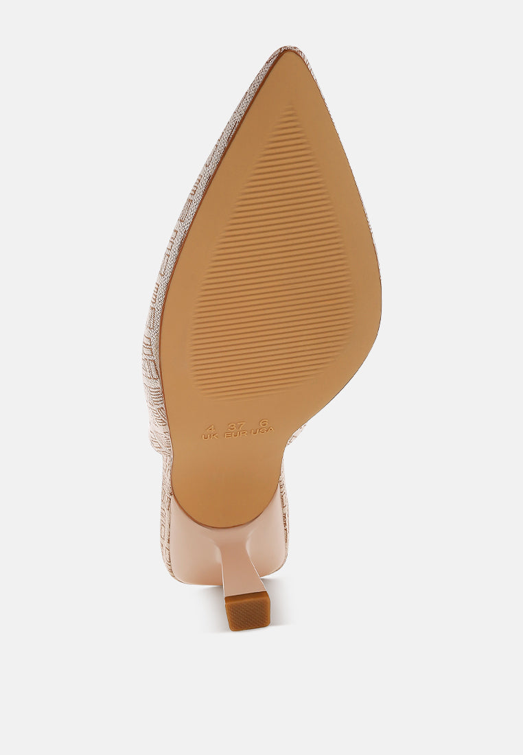 pointed toe kitten heel pumps by RUW#colour_beige