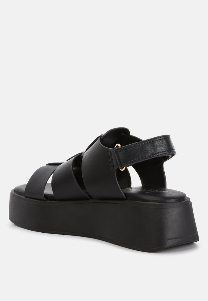 velcro gladiator sandals by rag color_black