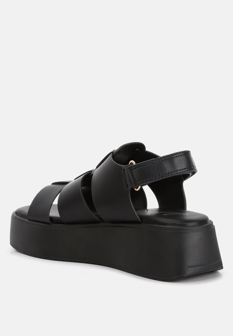 velcro gladiator sandals by ruw color_black