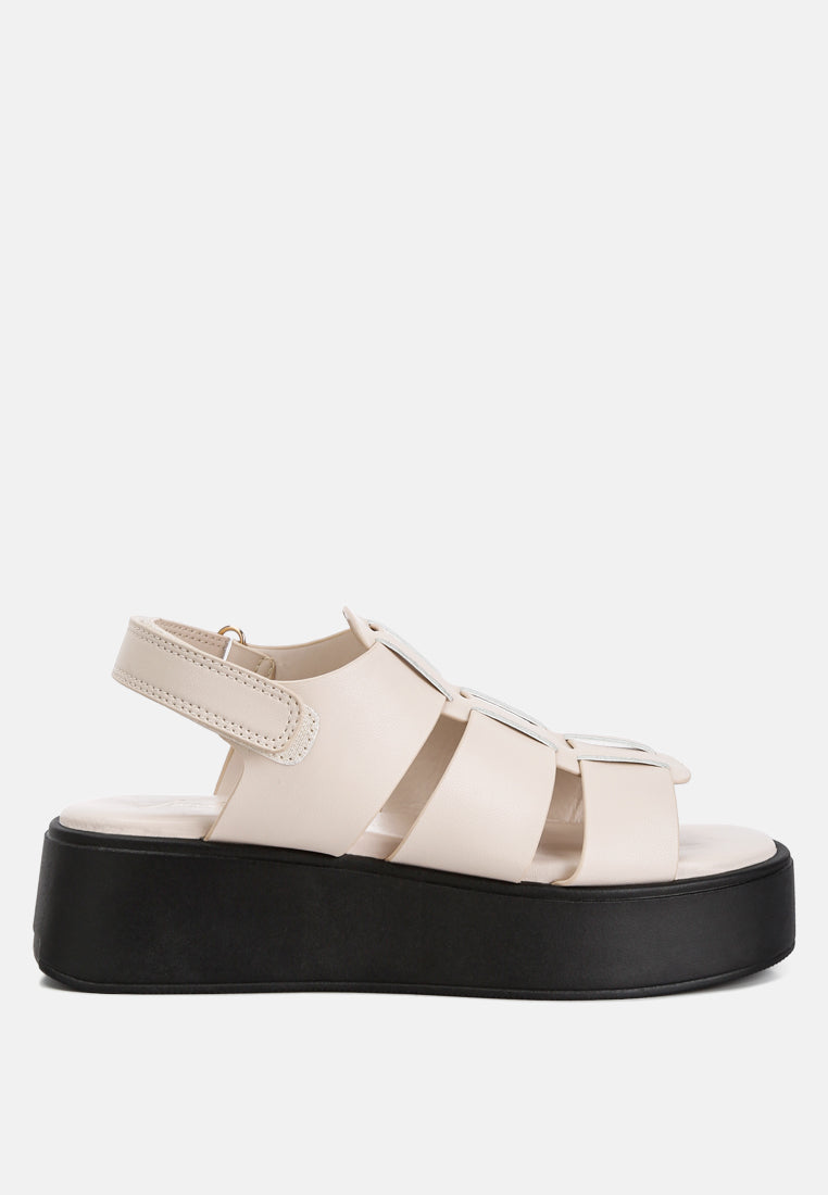 velcro gladiator sandals by rag color_bone