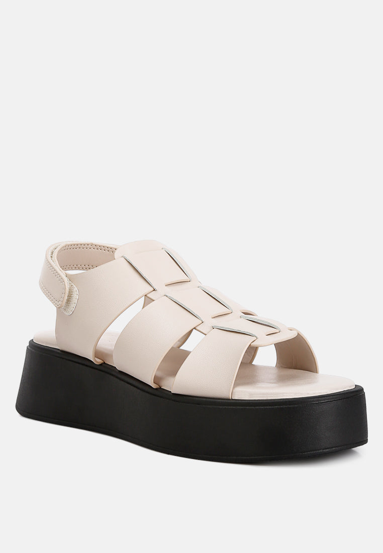 velcro gladiator sandals by rag color_bone