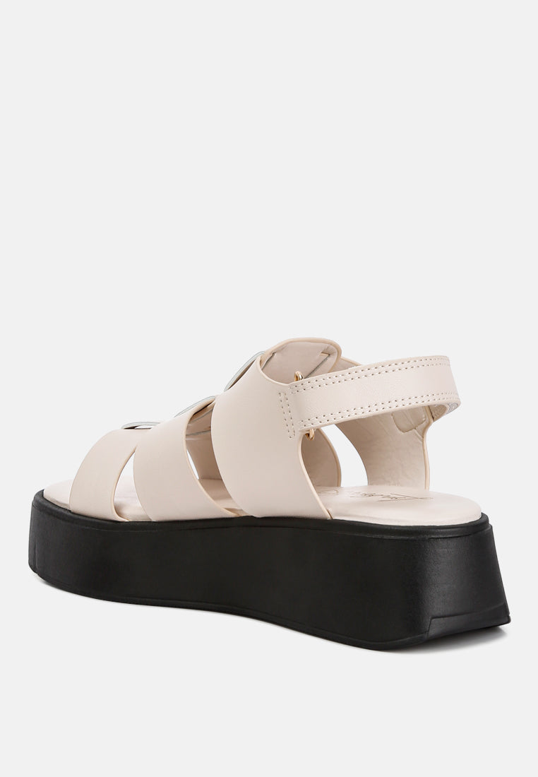 velcro gladiator sandals by ruw color_bone
