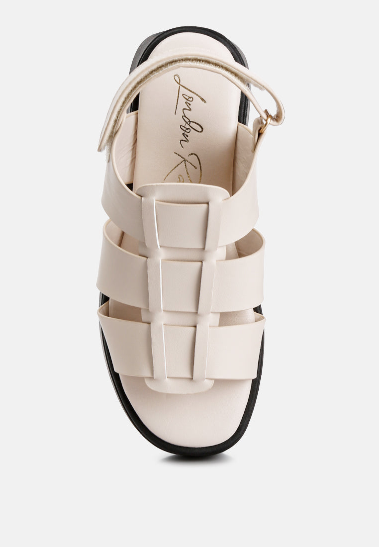 velcro gladiator sandals by rag color_bone