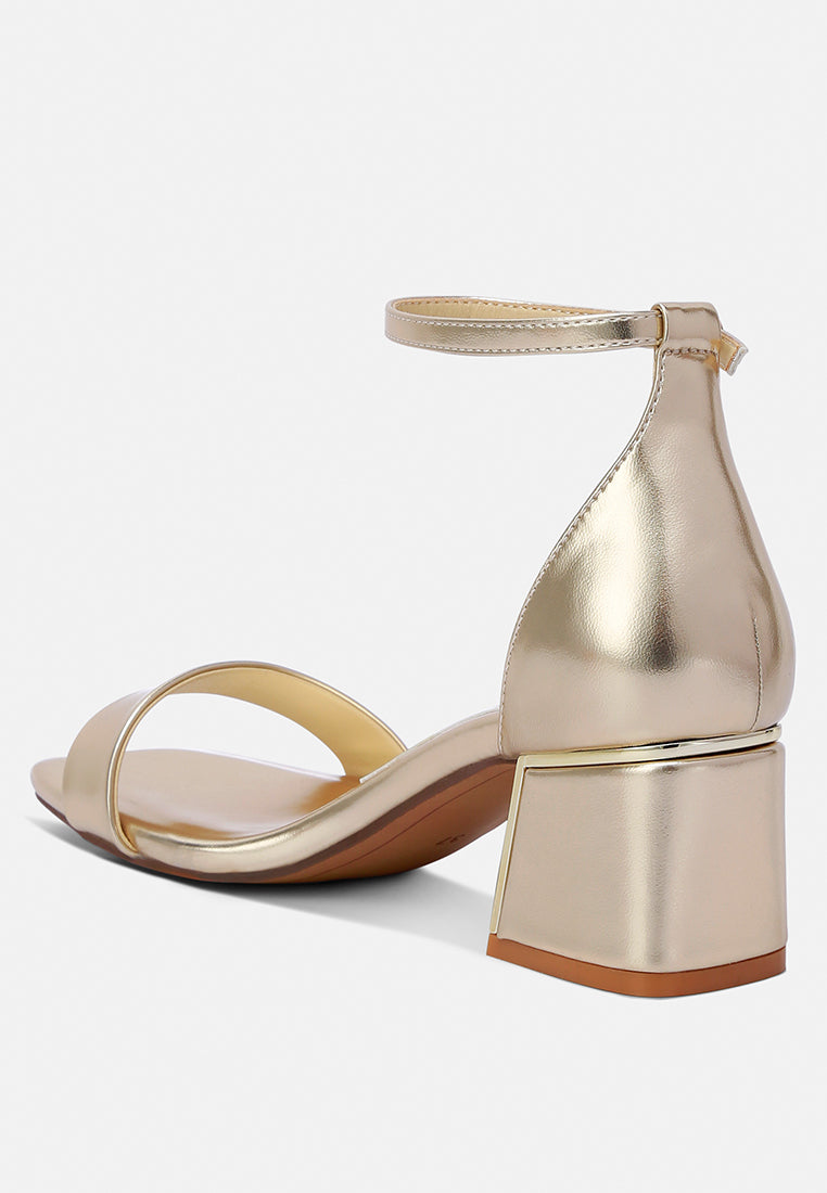 metallic block heel sandals by RUW#colour_gold