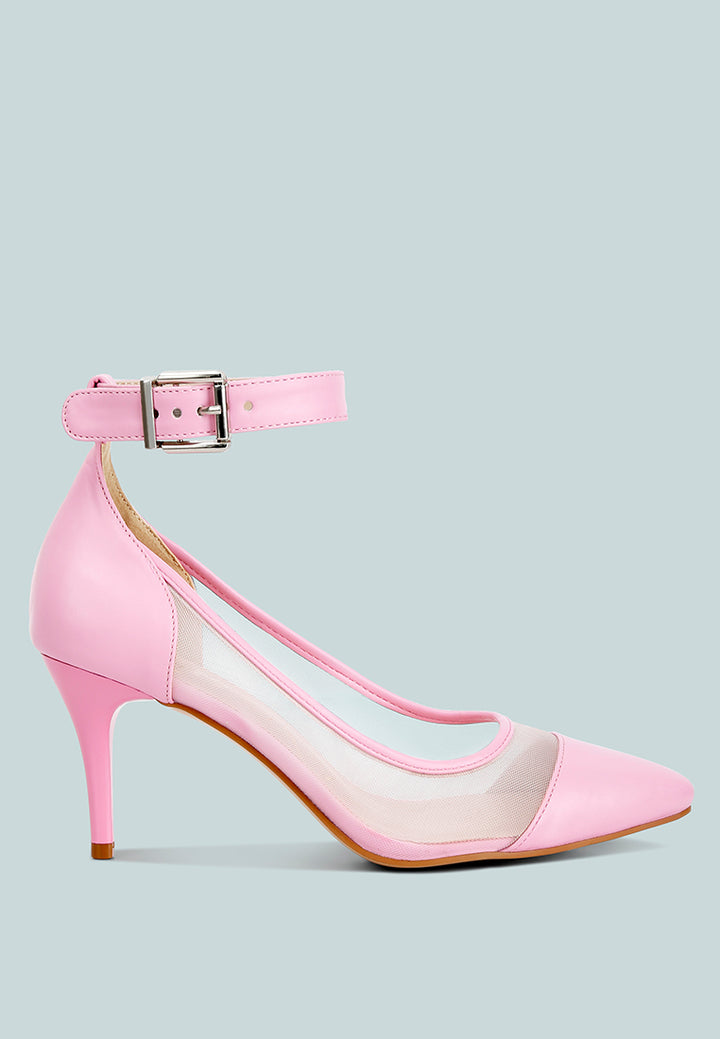 mesh pump sandals by ruw#color_pink