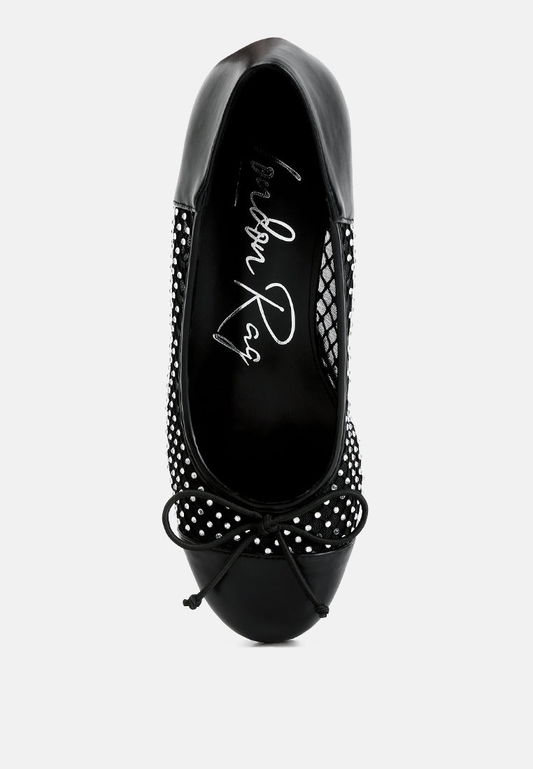 mesh ballerina pumps by rag#color_black