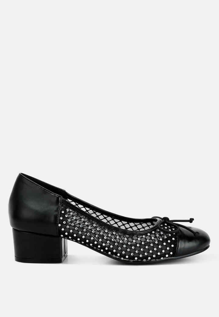 mesh ballerina pumps by rag#color_black