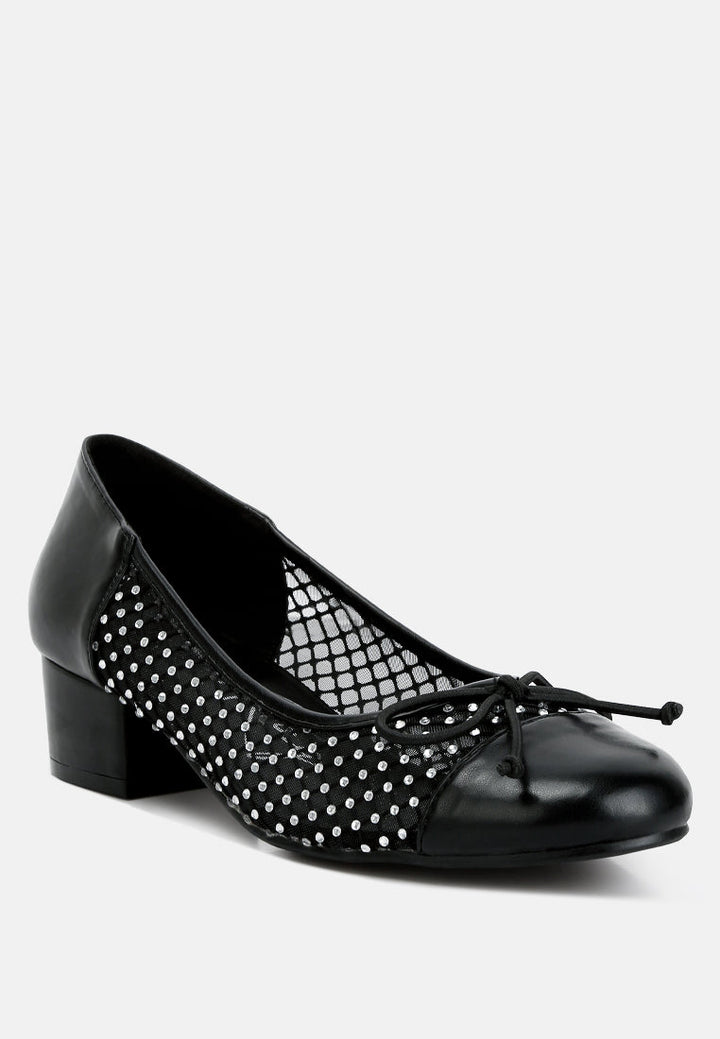 mesh ballerina pumps by rag#color_black