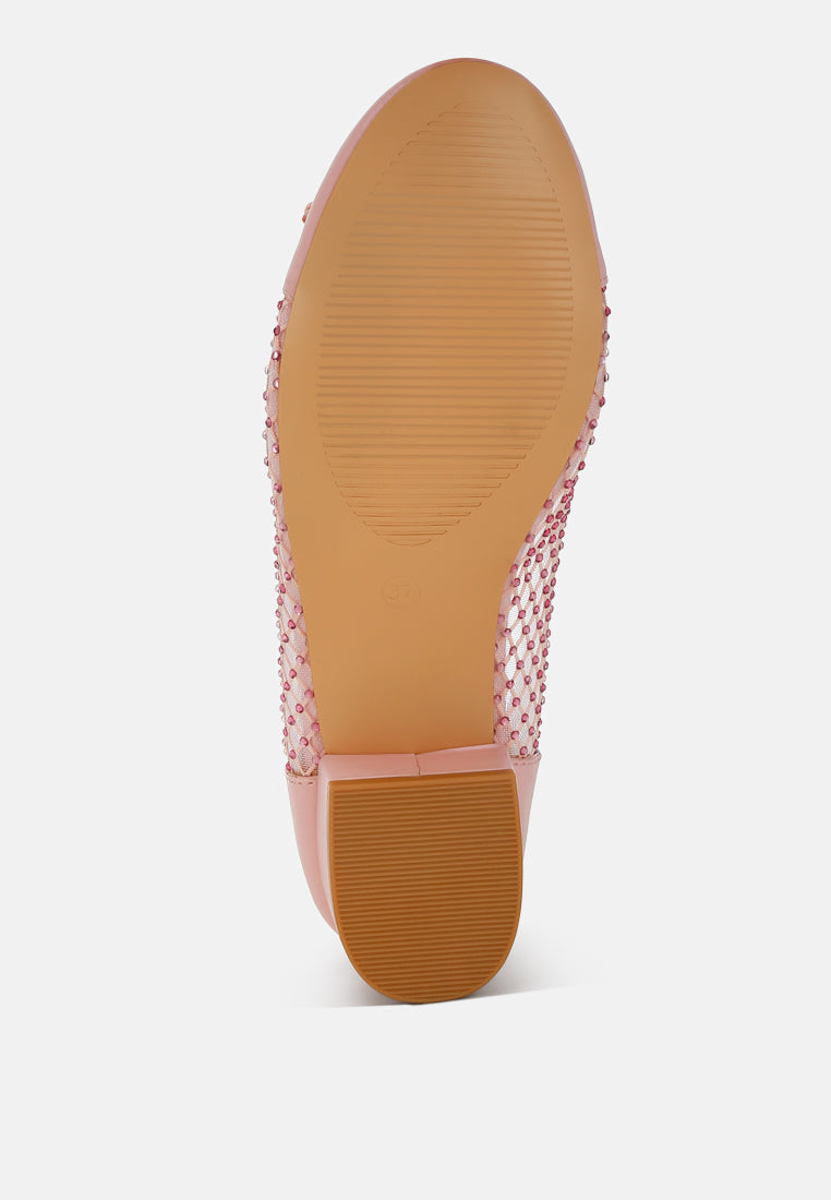 mesh ballerina pumps by rag#color_pink