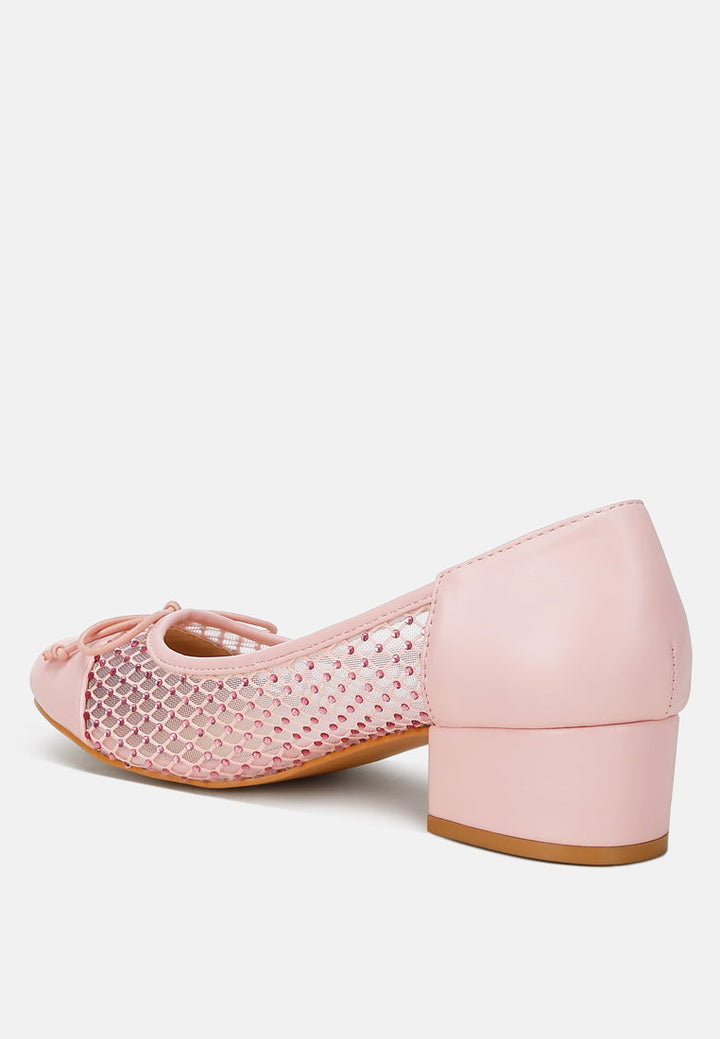 mesh ballerina pumps by rag#color_pink