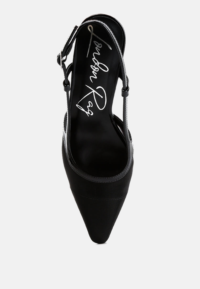 kitten heel slingback sandals by ruw color_black