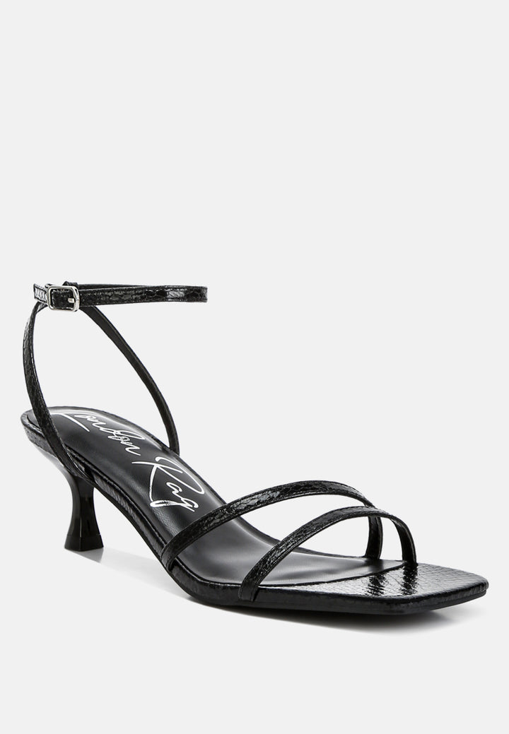 faux leather strappy sandals by ruw color_black