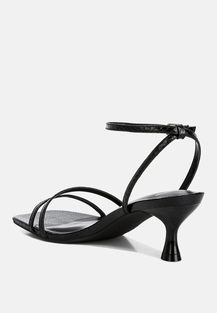 faux leather strappy sandals by ruw color_black