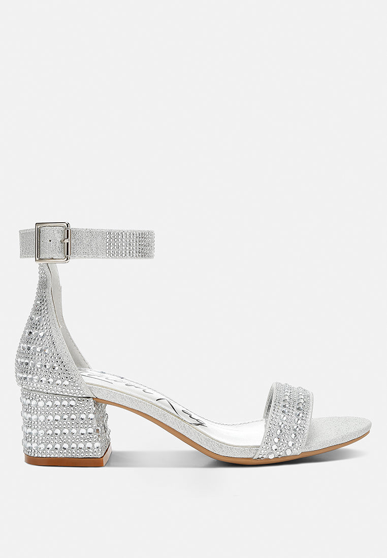 rhinestones embellished block sandals by rag#color_silver