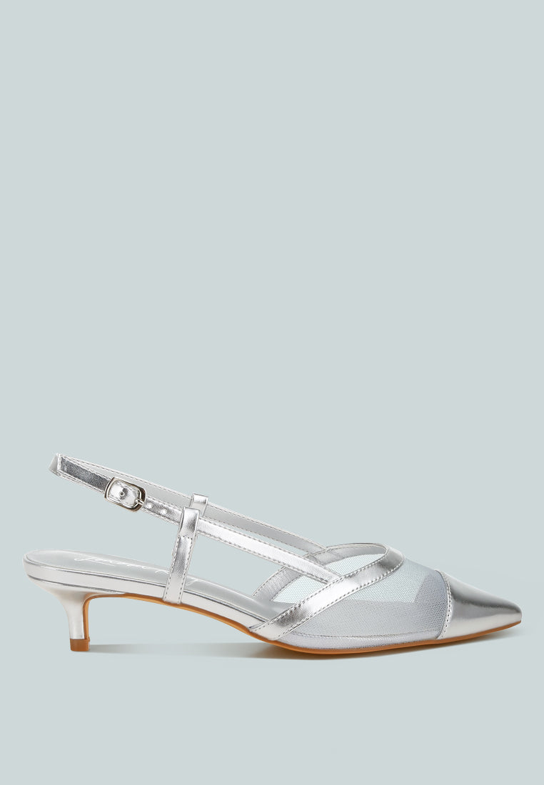 mesh slingback sandals by ruw#color_silver