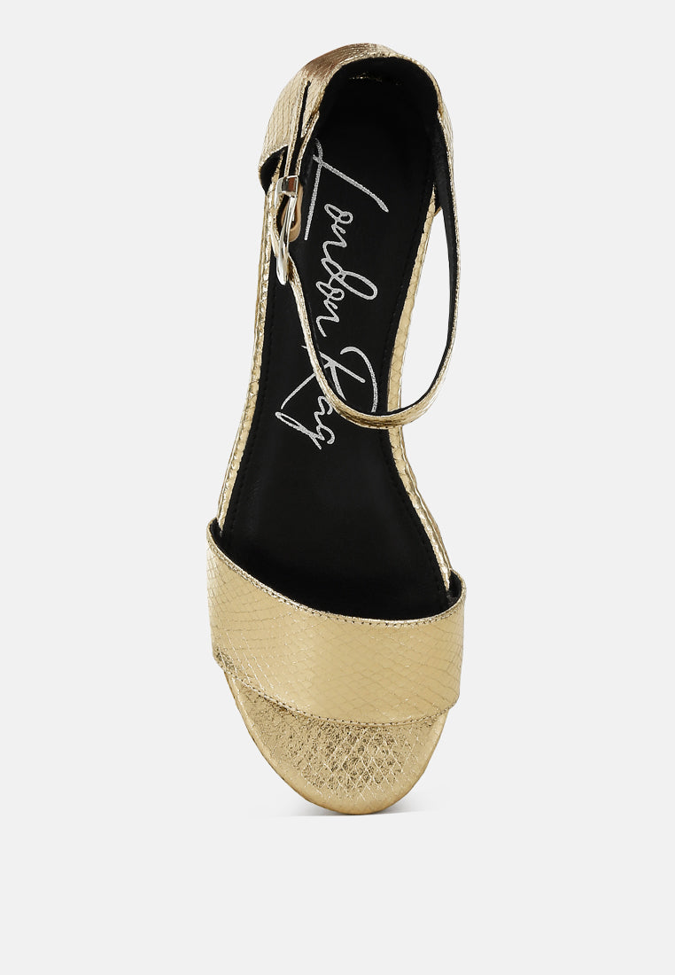 faux leather snake wedge espadrilles by ruw color_gold