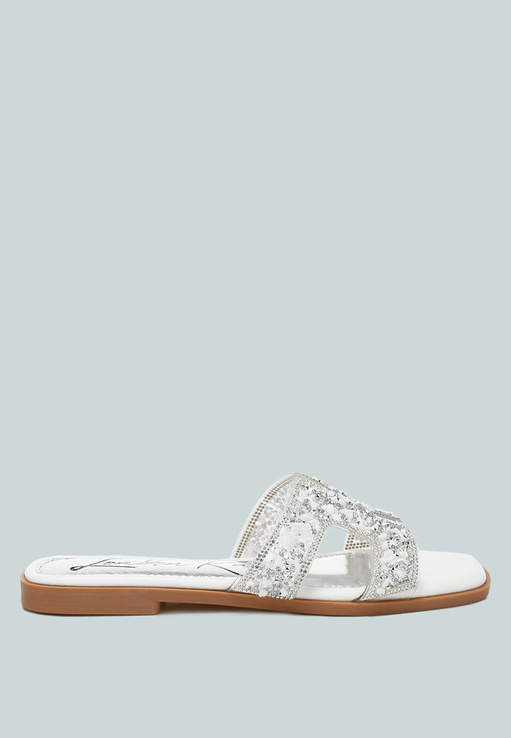 rhinestone detail cut-out flats by ruw color_white