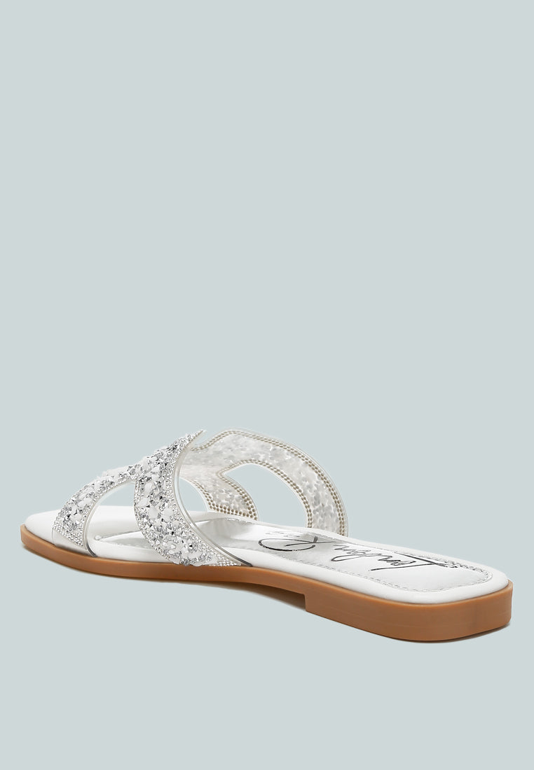 rhinestone detail cut-out flats by ruw color_white