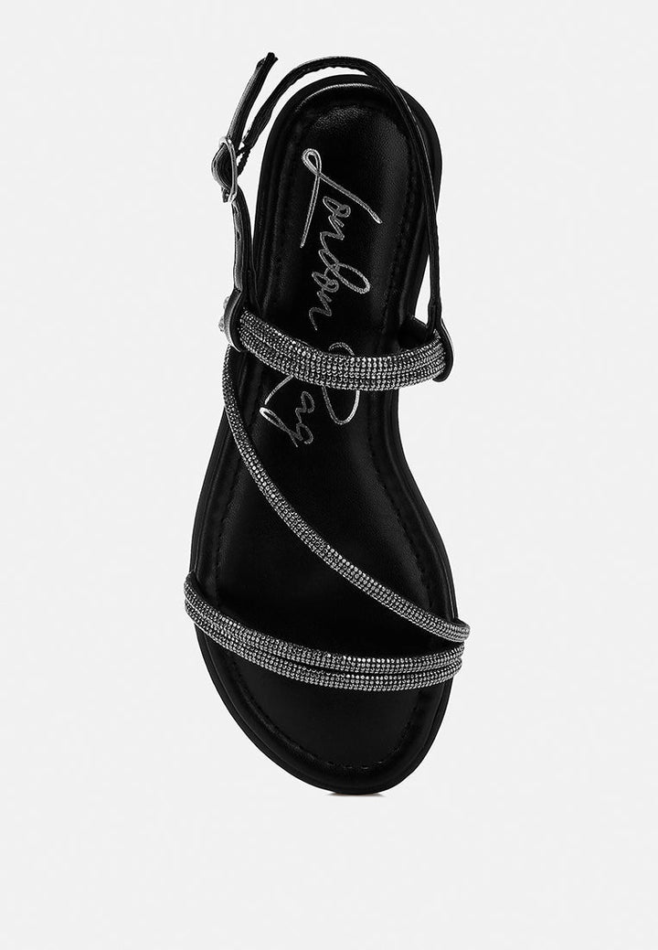 rhinestone strappy flat sandals by rag#color_black