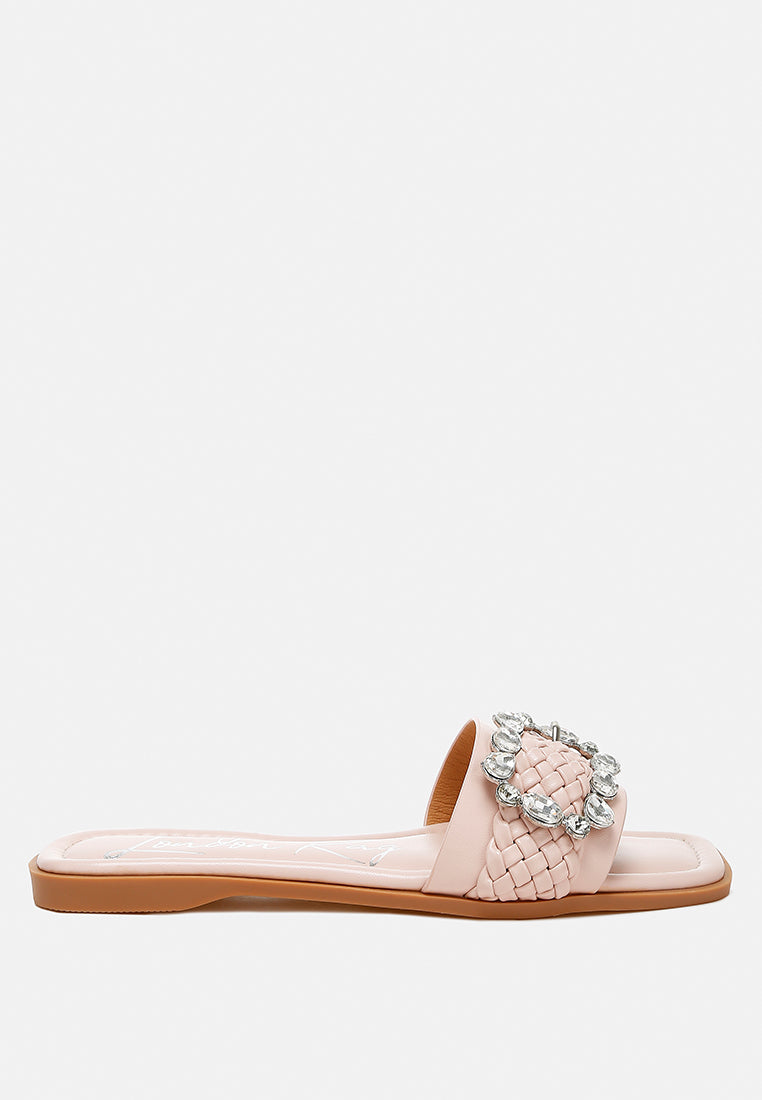 diamante flat sandals by rag#color_pink