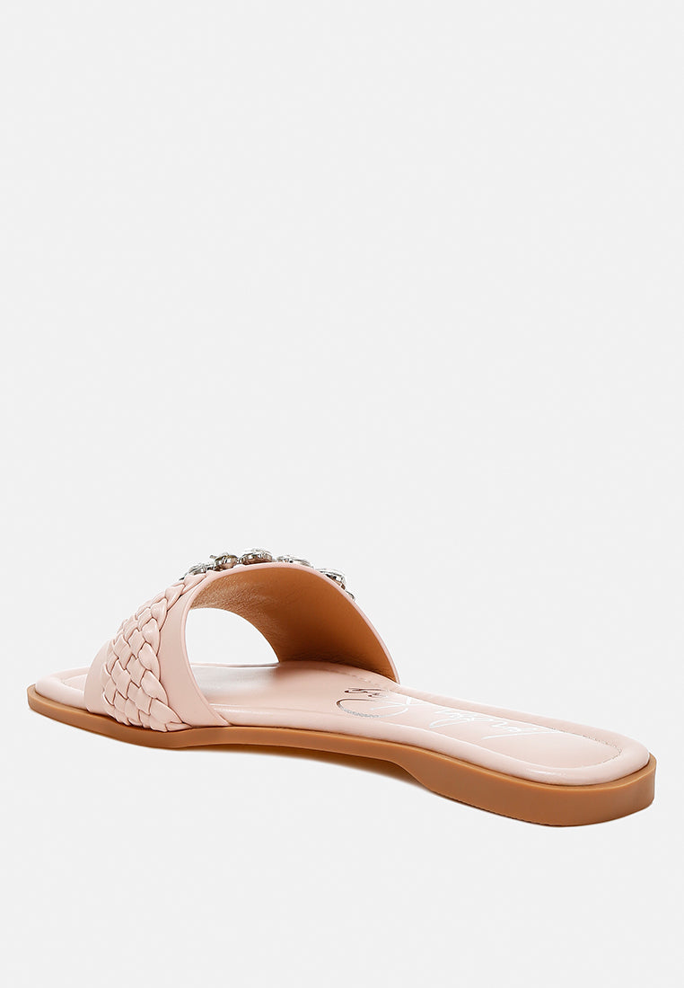 diamante flat sandals by rag#color_pink