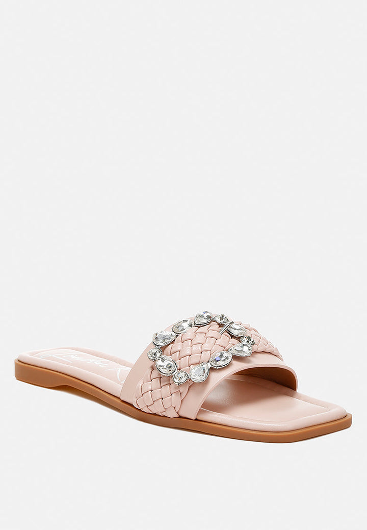 diamante flat sandals by rag#color_pink