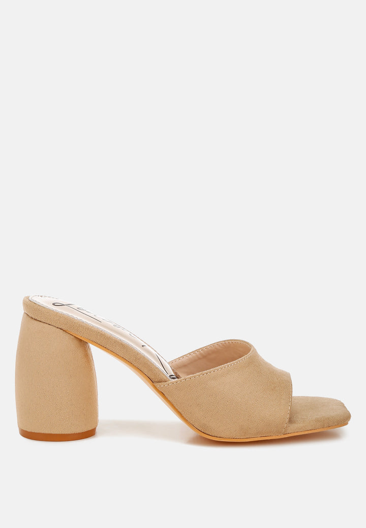 round heel micro suede sandals by ruw color_beige