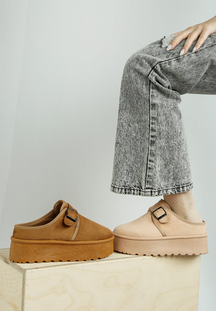 buckle strap platform classic slip-on by rag#color_beige
