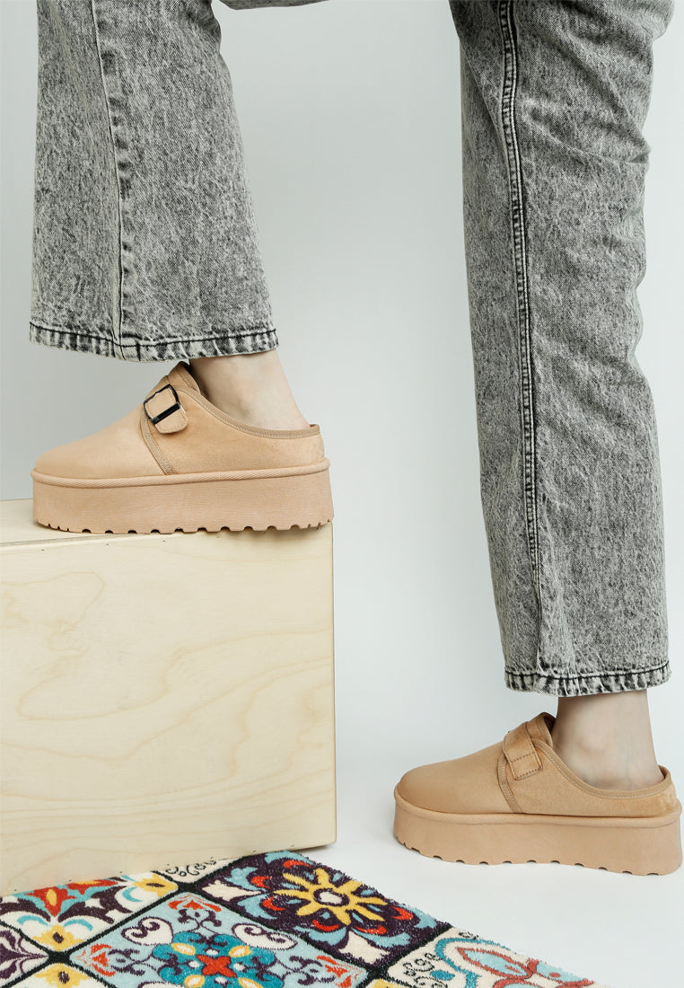 buckle strap platform classic slip-on by rag#color_beige