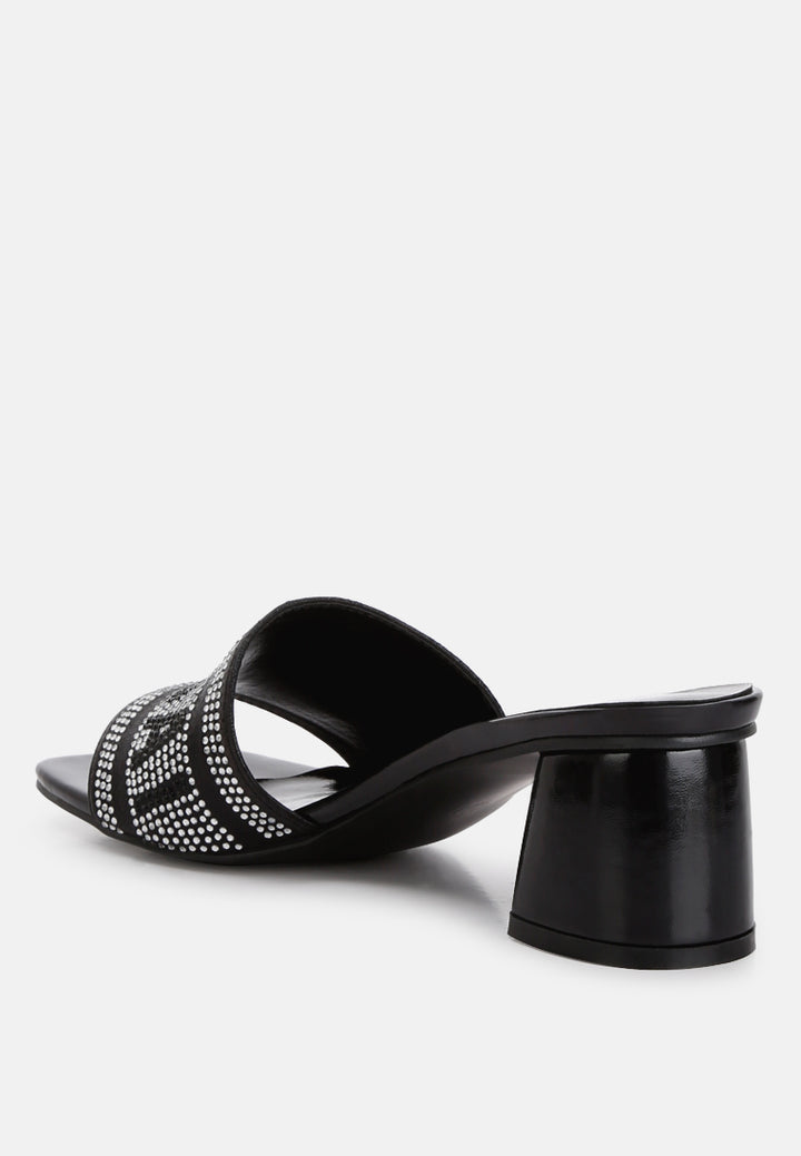diamante embellished mumbai sandals by ruw color_black