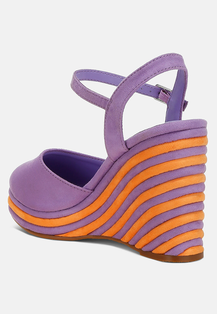 dual tone wedge sandals by ruw#color_purple