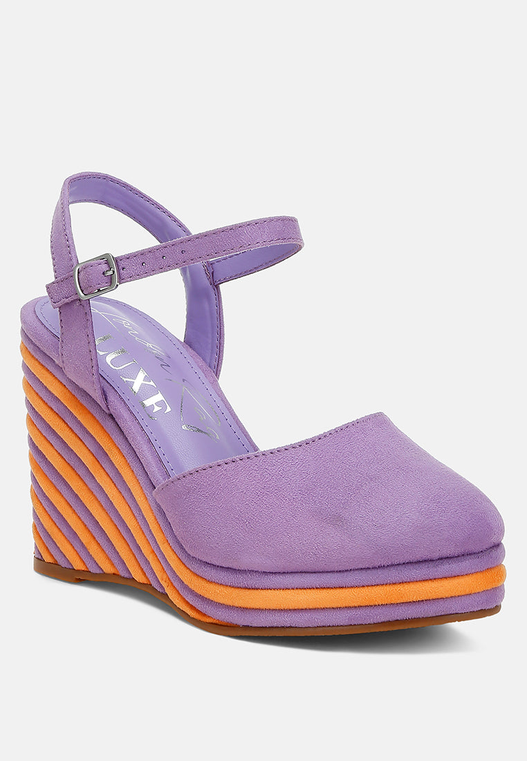 dual tone wedge sandals by ruw#color_purple