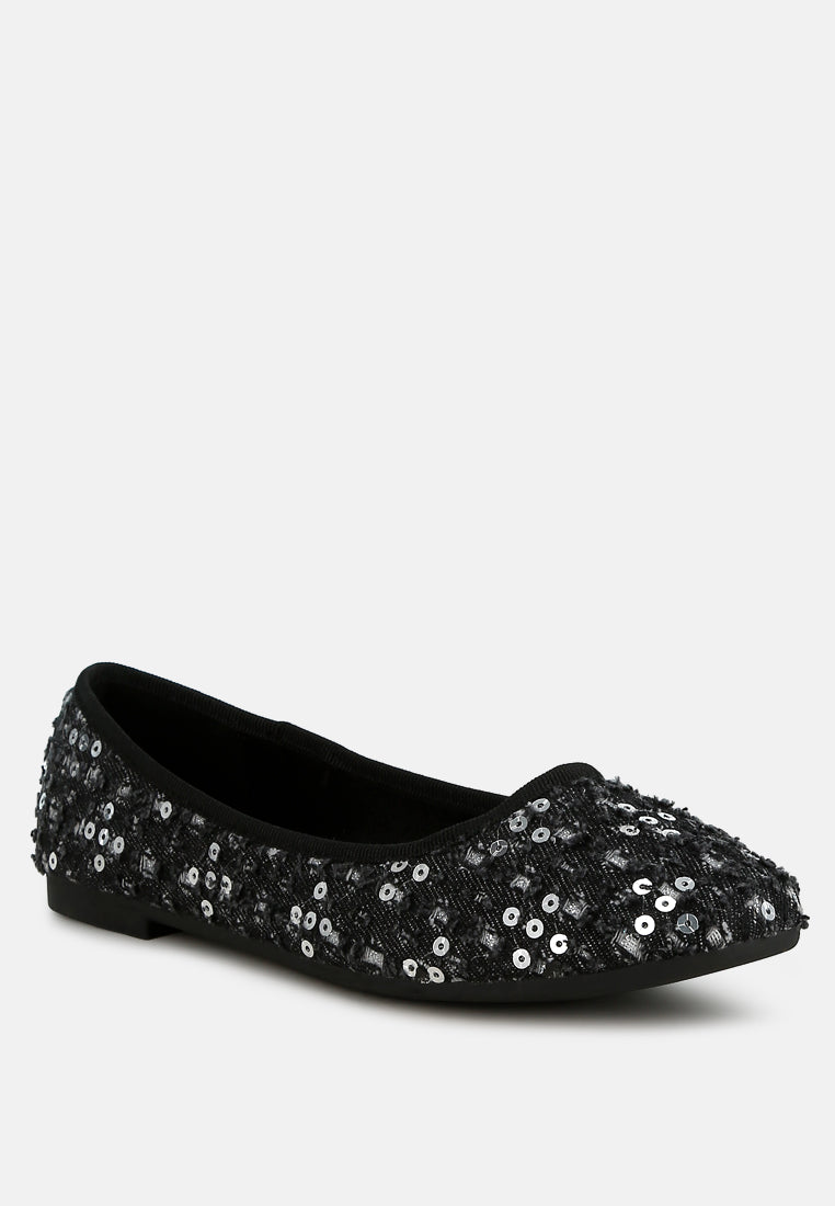 sequin ballet flats by rag#color_black