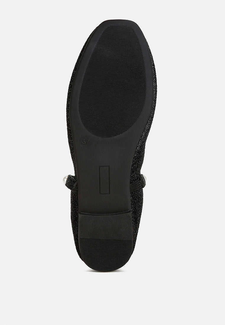 pearl strapped glitter ballerinas by mode#color_black