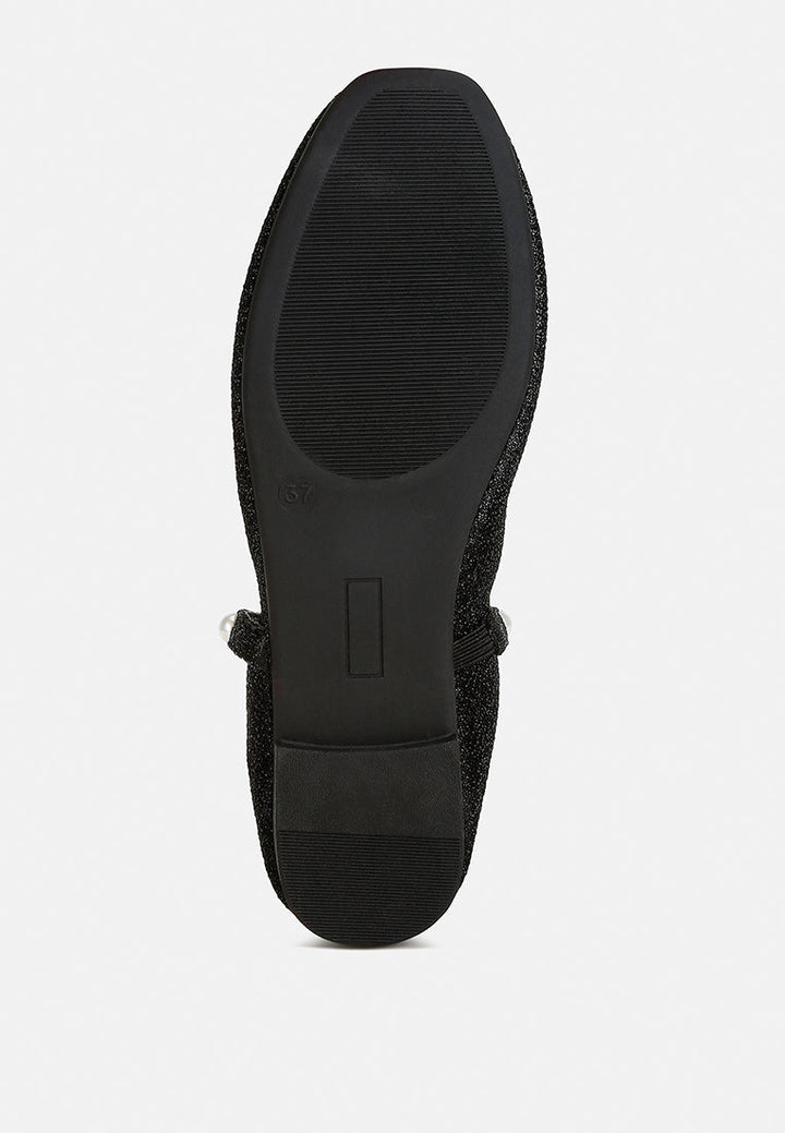 pearl strapped glitter ballerinas by mode#color_black