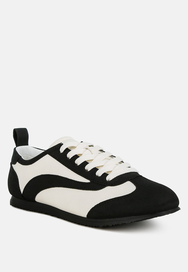 lace up sneakers by ruw color_black