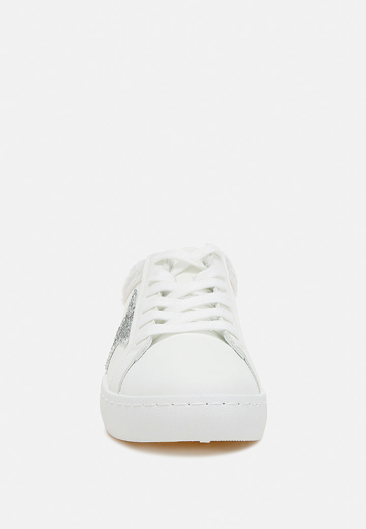 fur collar slip on sneakers by RUW#colour_white