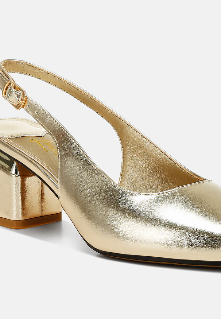 metallic faux leather slingback sandals by ruw#color_gold