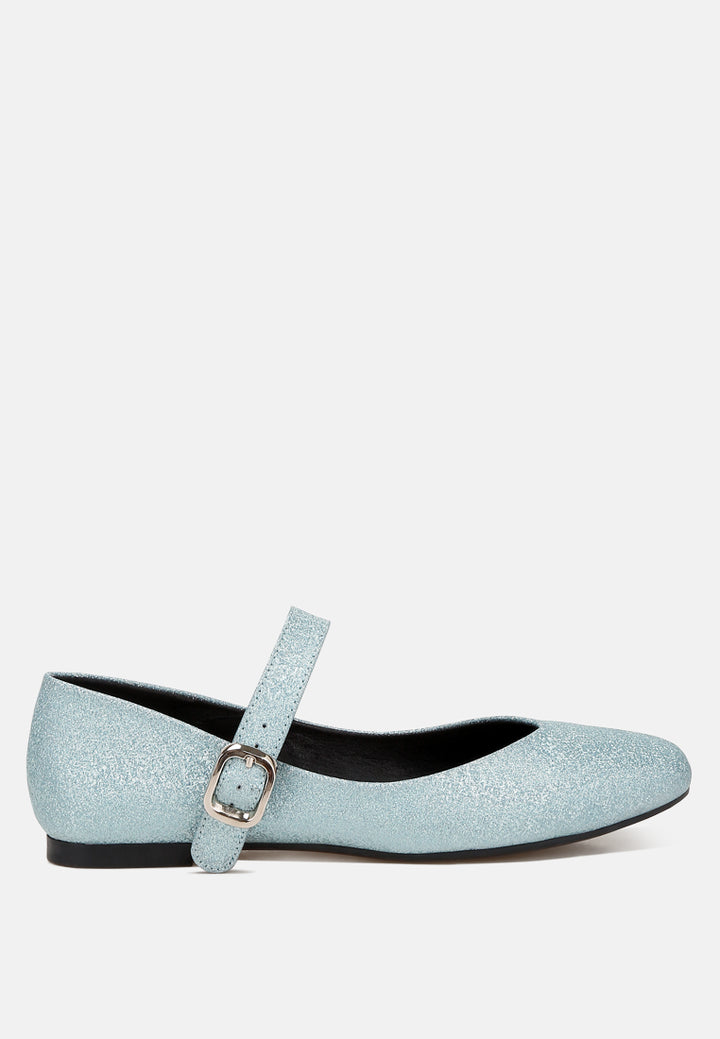 glitter pin buckle ballerinas by RUW#colour_baby blue