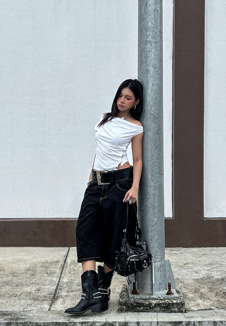 studded harness detail boots by rag#color_black