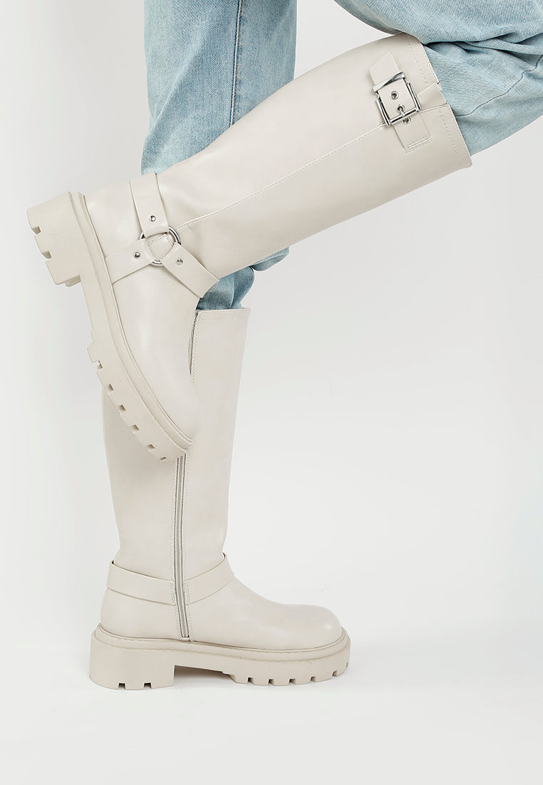 taimen harnes detail long boots#color_beige