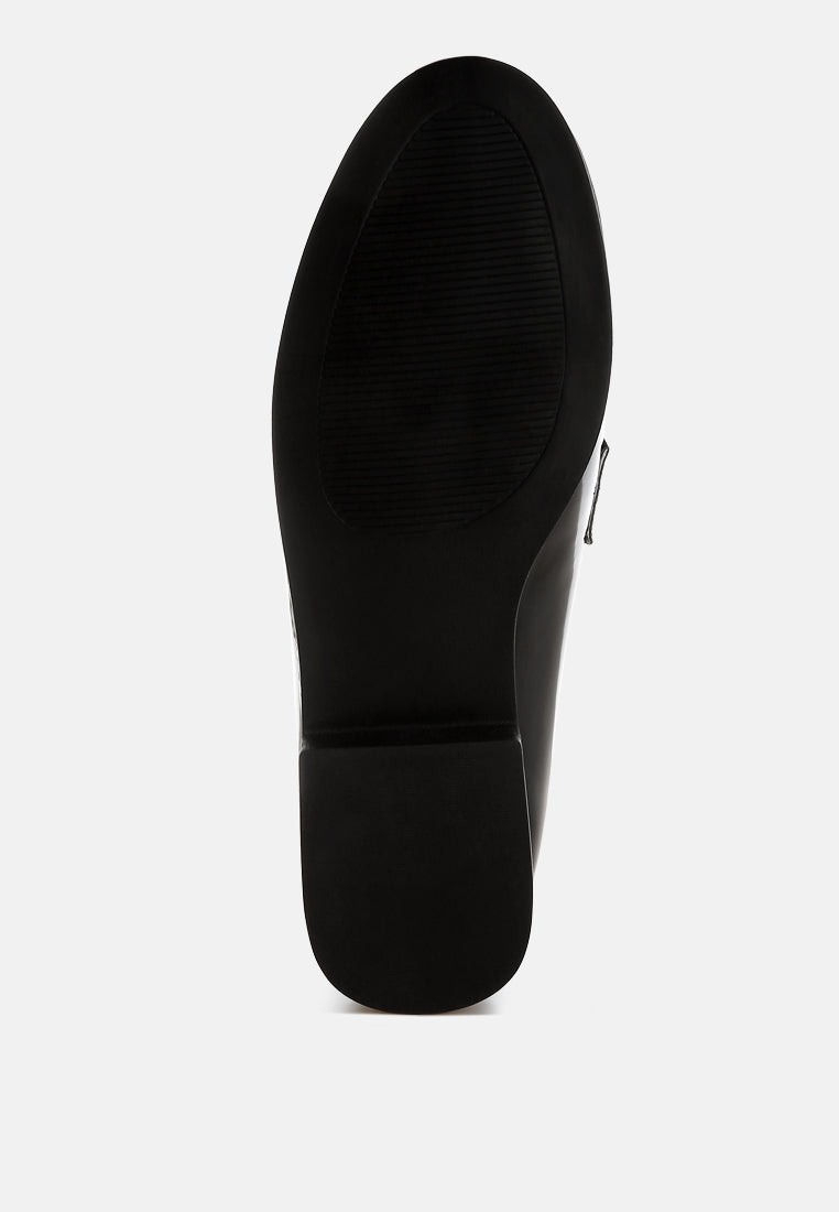 bugle duo tone penny loafers#color_black-white