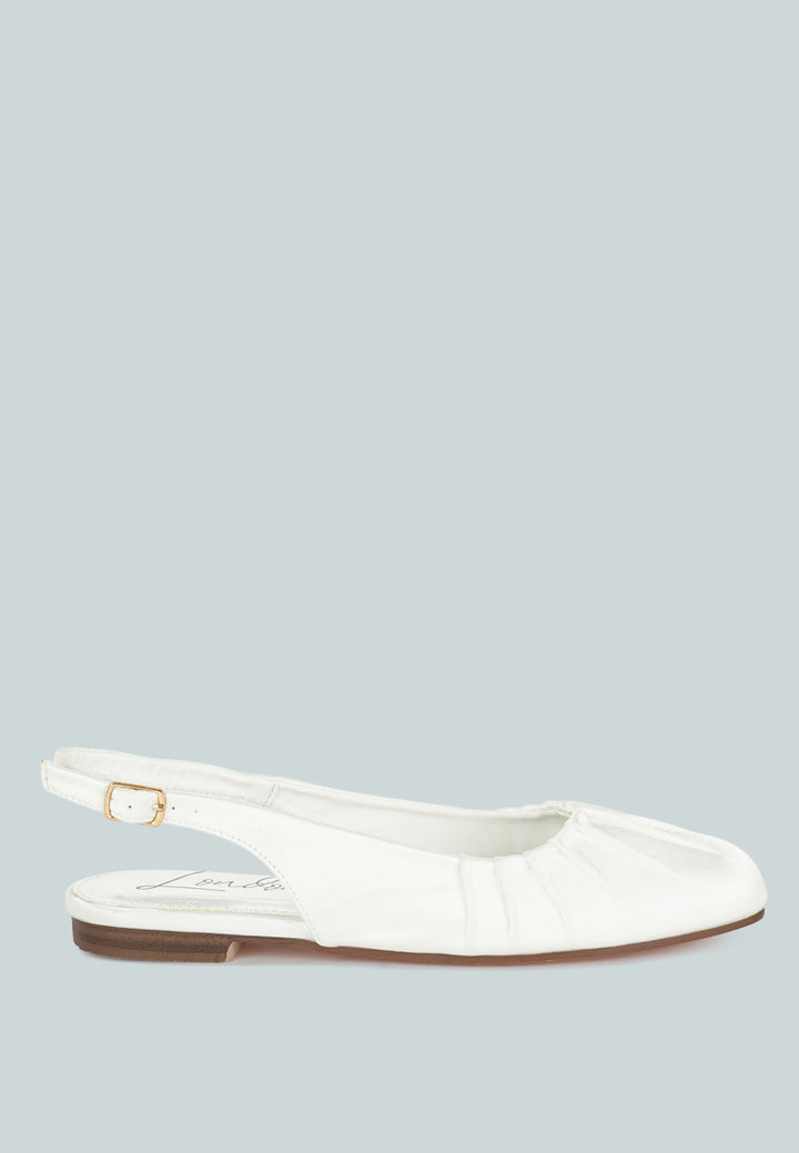 Satin Square Toe Flat Slingback By MODE